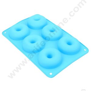 CAKE DECOR™ Silicon 6 Cavity Donut Shape Cake Mould Mousse Cake Mould Cavity Size 7.5x7.5x2.5 CM