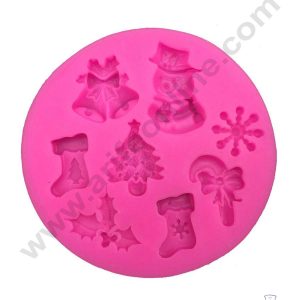 CAKE DECOR™ Silicon 8 Cavity Christmas Theme Silicone Fondant Marzipan Mould (SBSP-CM-001)
