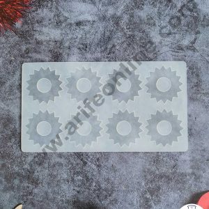 CAKE DECOR™ Silicon 8 in 1 Round Shape Chocolate Garnishing Mould Cake Insert Decoration Mould