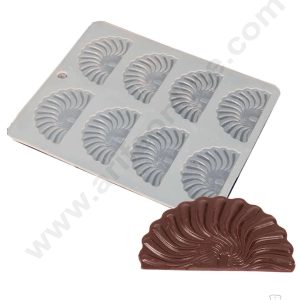 CAKE DECOR™ Silicon 8 in 1 Ruffle Fan Shape Chocolate Garnishing Mould Cake Insert Decoration Mould