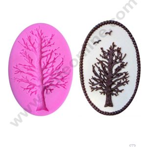 CAKE DECOR™ Silicone 1 Cavity Dried Tree Shape Pink Fondant Marzipan Mould