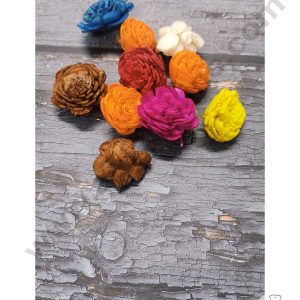 CAKE DECOR™ Sola Wooden Dried Rose For Decoration – Multi Color ( 10 pc pack )