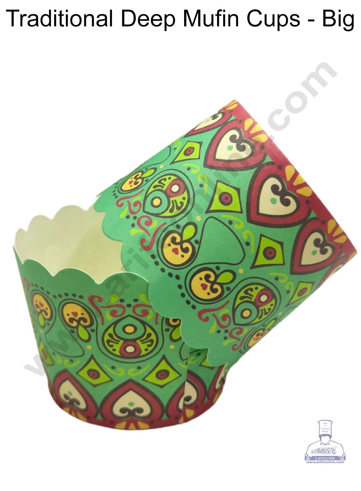 CAKE DECORβ’ Traditional Design Big Deep Muffin Cupcake Liners ( 50Pcs Pack ) β Design 4