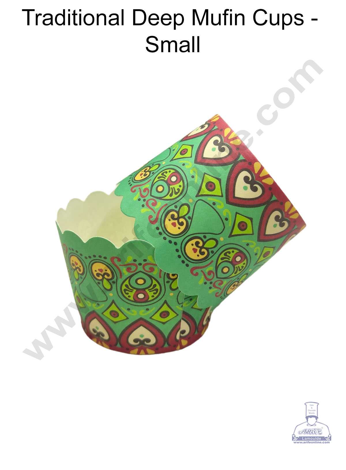 CAKE DECORβ’ Traditional Design Small Deep Muffin Cupcake Liners ( 50Pcs Pack ) - Design 4