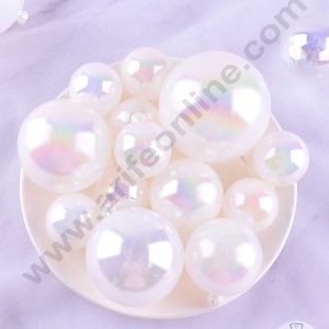 CAKE DECORβ’ White Crystal Bubble Balls Topper For Cake and Cupcake Decoration - White ( 12 pcs Pack )