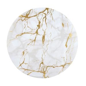 CAKE DECOR™ White Marble Round Drum Cake Board Cake Base - 10 Inch