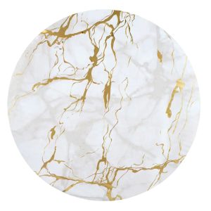 CAKE DECOR™ White Marble Round Drum Cake Board Cake Base - 14 Inch