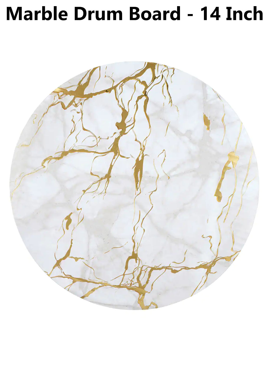 CAKE DECORβ’ White Marble Round Drum Cake Board Cake Base - 14 Inch