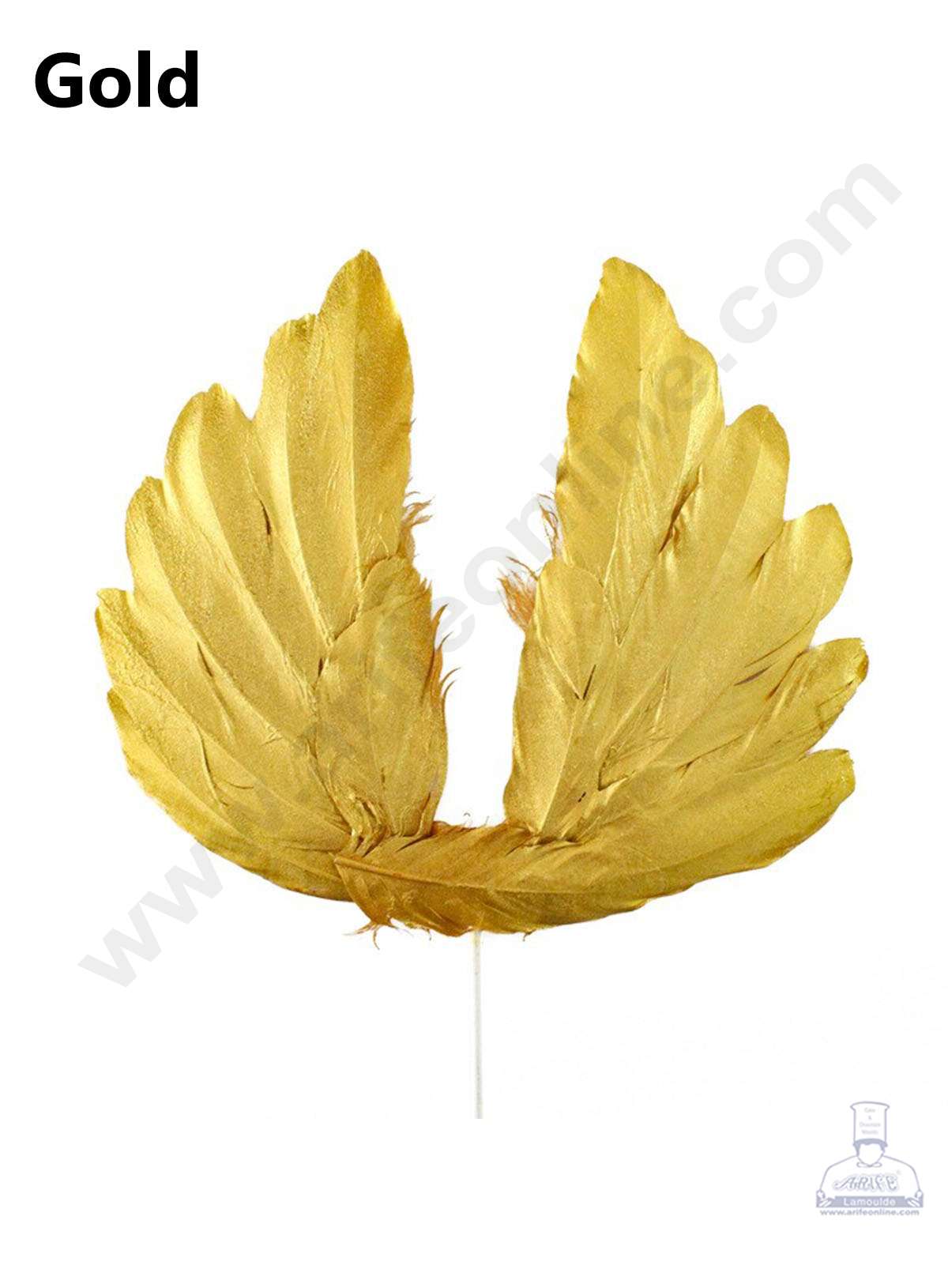 CAKE DECORβ’ Wing Feather Topper For Cake Decorations - Gold( 1 pc Pack )
