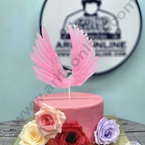 CAKE DECORβ’ Wing Feather Topper For Cake Decorations - Pink ( 1 pc Pack )