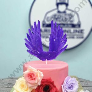 CAKE DECORβ’ Wing Feather Topper For Cake Decorations - Purple ( 1 pc Pack )
