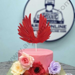 CAKE DECORβ’ Wing Feather Topper For Cake Decorations - Red ( 1 pc Pack )