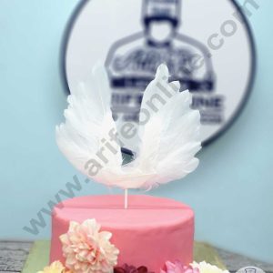 CAKE DECORβ’ Wing Feather Topper For Cake Decorations - White ( 1 pc Pack )