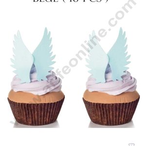 CAKE DECORβ’ Wings Edible Pre Cut Wafer Paper - Blue Wings Cake and Cupcake Topper - ( 16 pcs) SBPC-Wings-003