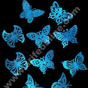 CAKE DECORβ’ 10 pcs EQ Light Blue Butterfly Theme Paper Topper For Cake And Cupcake SBMT-PT-126