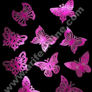 CAKE DECORβ’ 10 pcs EQ Pink Butterfly Theme Paper Topper For Cake And Cupcake SBMT-PT-123