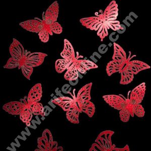 CAKE DECORβ’ 10 pcs EQ Red Butterfly Theme Paper Topper For Cake And Cupcake SBMT-PT-125