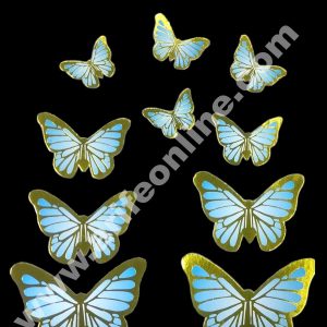 CAKE DECORβ’ 10 pcs Golden Blue Butterfly Theme Paper Topper For Cake And Cupcake SBMT-PT-128