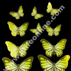 CAKE DECORβ’ 10 pcs Golden Green Butterfly Theme Paper Topper For Cake And Cupcake SBMT-PT-130