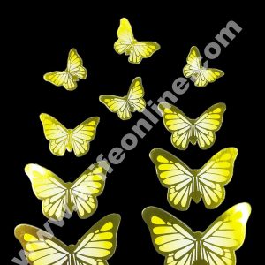 CAKE DECORβ’ 10 pcs Golden Yellow Butterfly Theme Paper Topper For Cake And Cupcake SBMT-PT-133