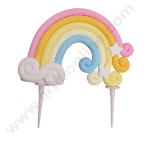 CAKE DECOR™ 1 Pieces Multi Colour Rainbow Cloud Star Cake Toppers (SBRainbow-003)