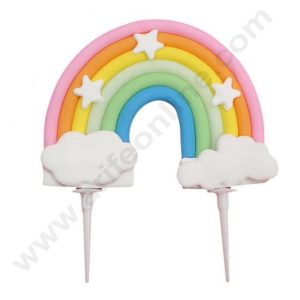 CAKE DECOR™ 1 Pieces Multi Colour Rainbow Star Cloud Cake Toppers (SBRainbow-001)