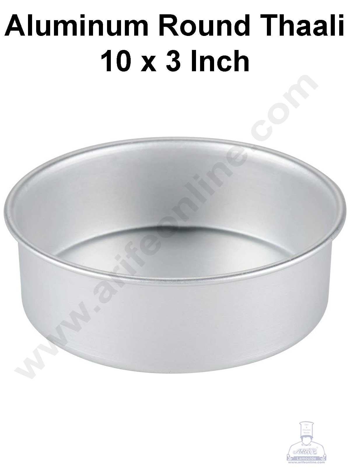 CAKE DECOR™ 1pcs 10 in x 3 in Round Aluminum Cake Mould Thali