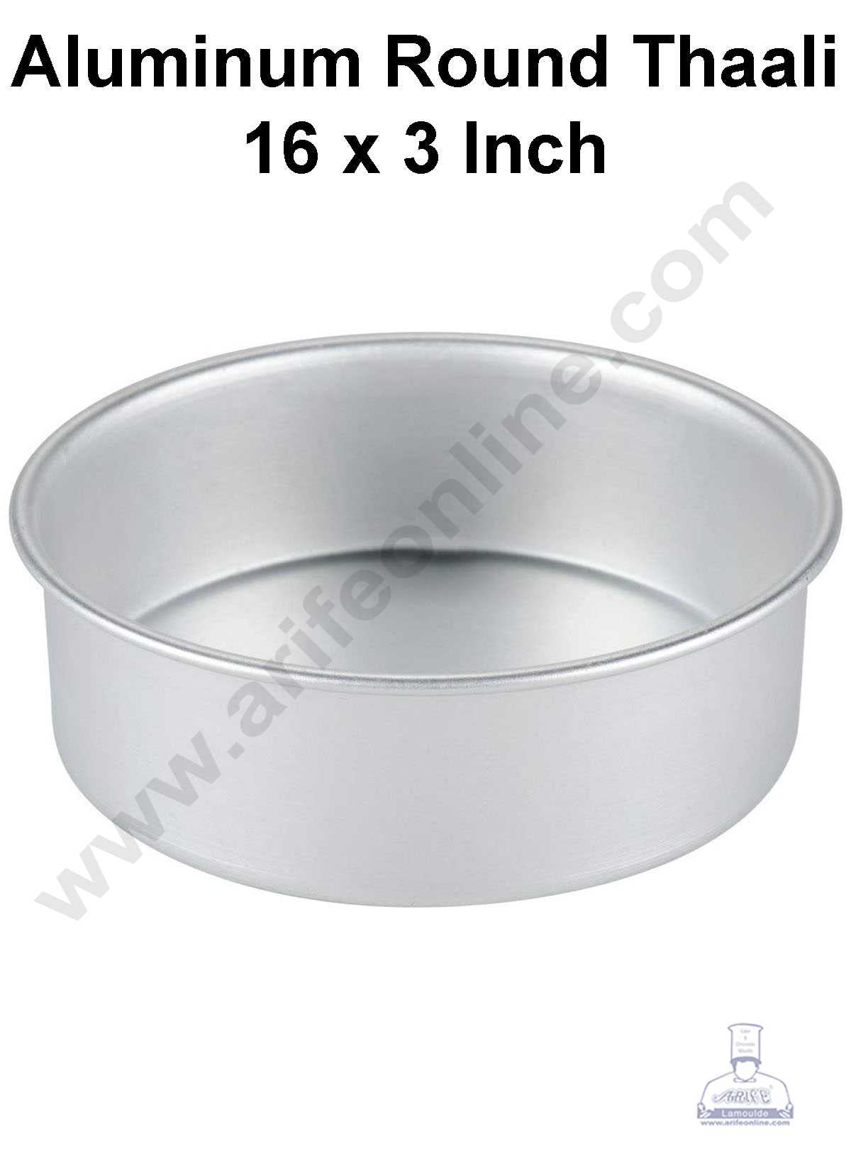 CAKE DECOR™ 1pcs 16 in x 3 in Round Aluminum Cake Mould Thali