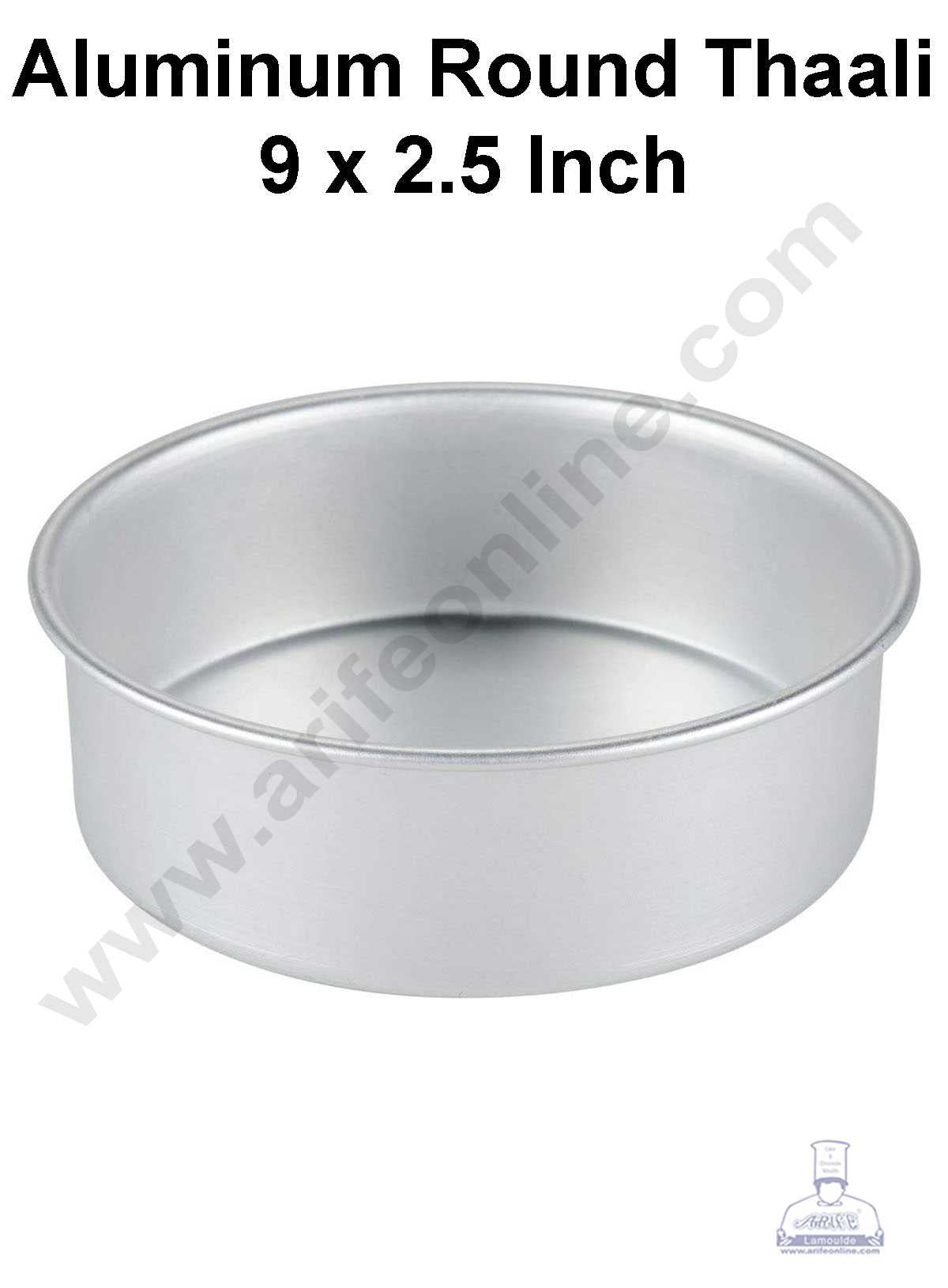 CAKE DECOR™ 1pcs 9 in x 2.5 in Round Aluminum Cake Mould Thali