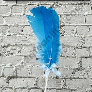 CAKE DECOR™ 1pcs Blue Feather Topper For Cake Decoration ( SB-FEATHER-350-Blue )