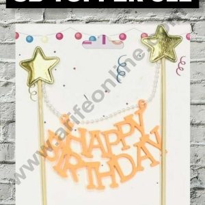 CAKE DECORβ’ 1pcs Orange Happy Birthday Hanging Topper For Cake Decoration( SB-TOPPER-312-Orange)