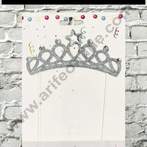 CAKE DECORβ’ 1pcs Silver Tiara Crown Stick Topper For Cake Decoration( SB-TOPPER-319-Silver )