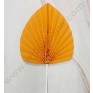 CAKE DECOR™ 2 pcs Orange Palm Leave Paper Topper For Cake Decoration - Orange ( SBMT-PL-10 )