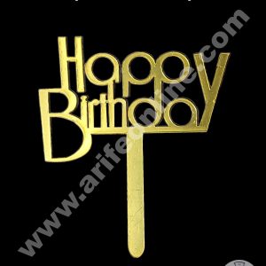CAKE DECORβ’ 3 Inch 10 pcs Golden Acrylic Cake Topper - Happy Birthday ( SBMT-3INCH-05 )