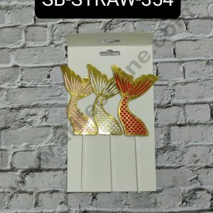 CAKE DECORβ’ 3pcs Multi Colour Mermaid Tail Stick Topper For Cake Decoration( SB-STRAW-354 )