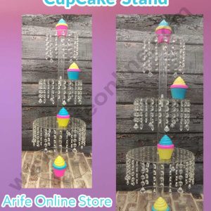 CAKE DECOR™ 4 Tier Acrylic Round Jhaalar Cupcake Stand (SB-Jhaalar-02)