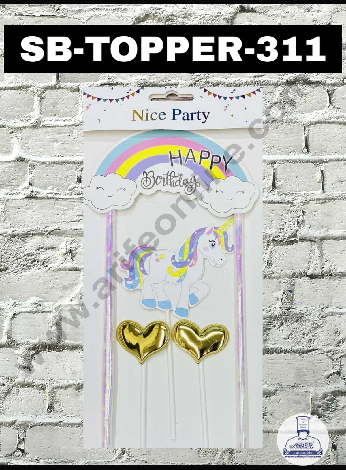 CAKE DECORβ’ 4pcs Happy Birthday Unicorn Theme Topper For Cake Decoration( SB-TOPPER-311-Heart )