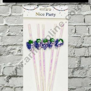 CAKE DECOR™ 5pcs Grapes Straw Topper For Cake Decoration( SB-STRAW-325-Grapes)