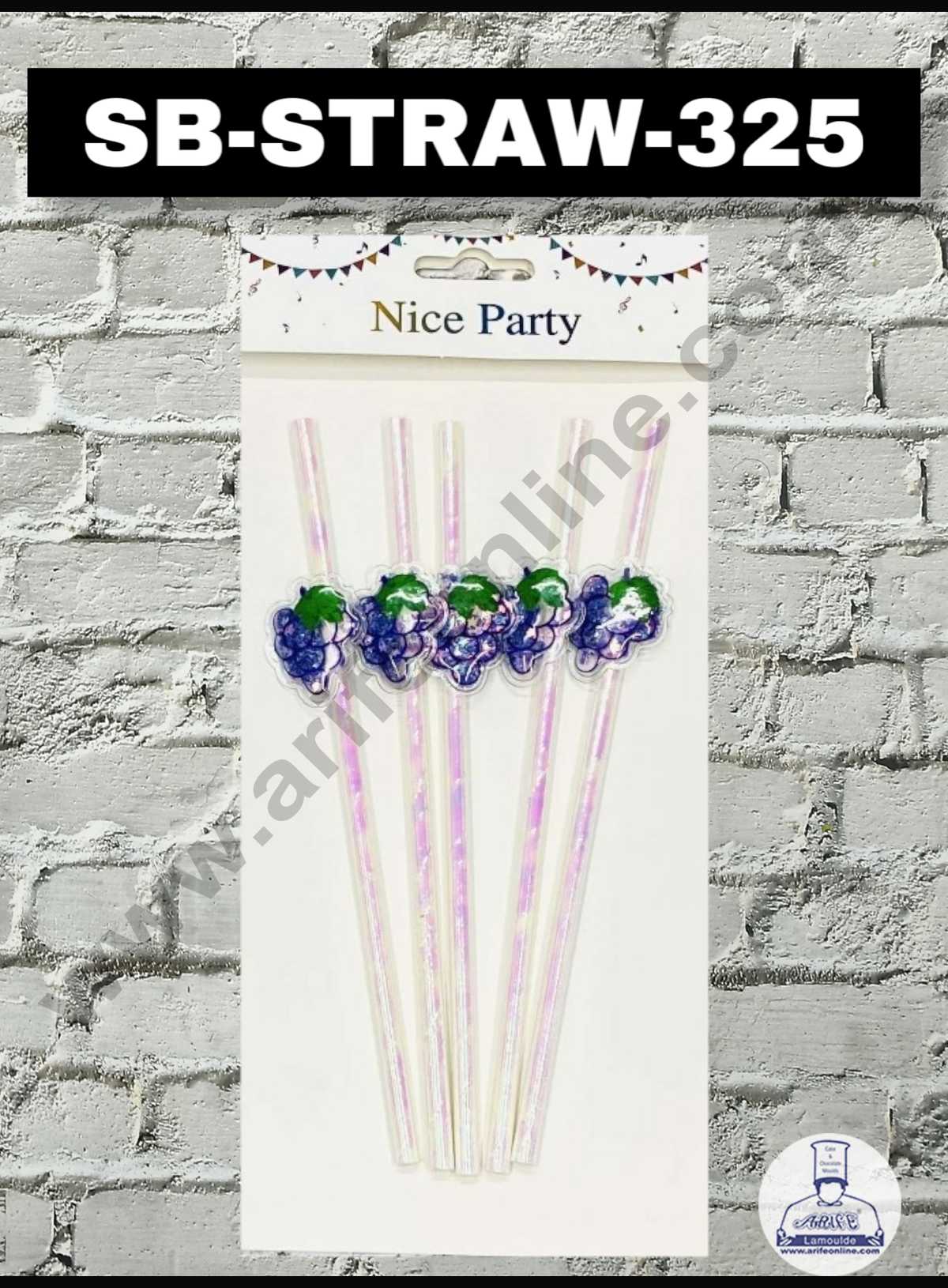 CAKE DECORβ’ 5pcs Grapes Straw Topper For Cake Decoration( SB-STRAW-325-Grapes)