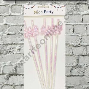 CAKE DECORβ’ 5pcs Pink Butterfly Straw Topper For Cake Decoration( SB-STRAW-339-Pink )