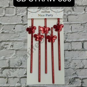 CAKE DECORβ’ 5pcs Red Butterfly Straw Topper For Cake Decoration( SB-STRAW-330-Red )