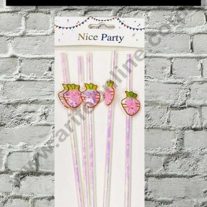 CAKE DECORβ’ 5pcs Strawberry Straw Topper For Cake Decoration( SB-STRAW-325-Straw )