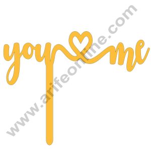 CAKE DECOR™ Golden Acrylic Cake Topper – You & Me ( SBMT-YM-01 )