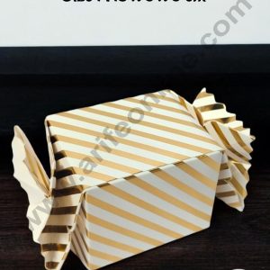 CAKE DECOR™ Goodie Bag For Hampers | Chocolate Box Hamper Box 10 Pcs Pack - Gold Stripes SBGB-06-Stripes
