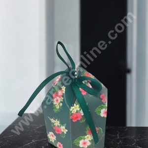 CAKE DECOR™ Goodie Bag For Hampers | Chocolate Box Hamper Box 10 Pcs Pack - Green Floral Print SBGB-72-G