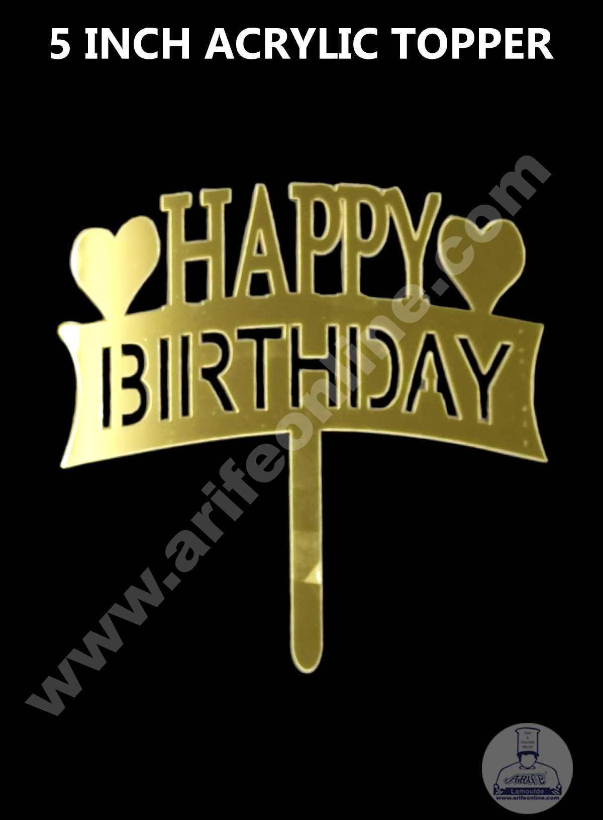 CAKE DECOR™ Happy Birthday Acrylic Cake Topper