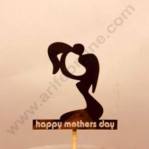 CAKE DECOR™ Happy Mothers Day Golden Acrylic Cake Topper - Happy Mothers Day ( SBMT-HMD-001 )