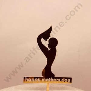 CAKE DECOR™ Happy Mothers Day Golden Acrylic Cake Topper - Happy Mothers Day ( SBMT-HMD-002 )