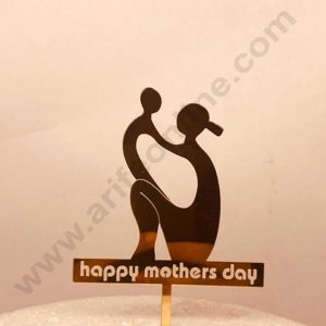 CAKE DECOR™ Happy Mothers Day Golden Acrylic Cake Topper - Happy Mothers Day ( SBMT-HMD-003 )