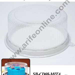 CAKE DECOR™ PVC Round Cake Box | Dessert Packaging - 8 inch (5 Pcs Pack)